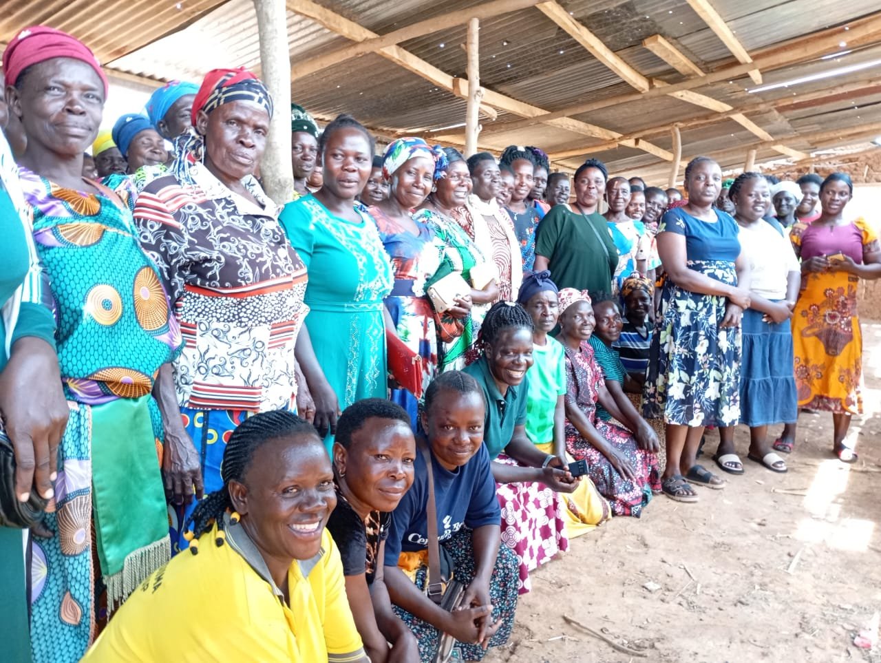 Women participating in community development in Namayingo